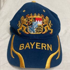 Bayern Munchen Adjustable Hat Germany Blue Cotton Cap Lions Shield Golden